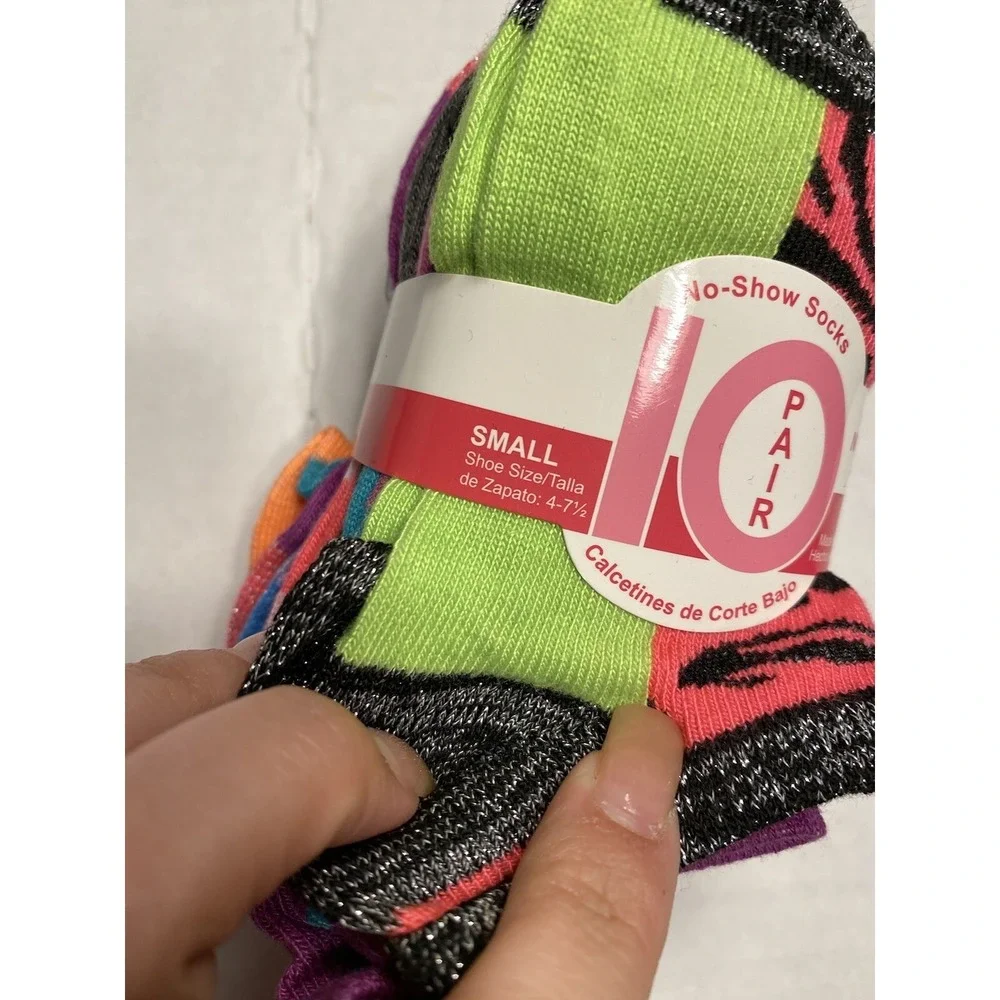 girls no show ankle socks 10 pairs size small shoe 4 -‎ 7.5